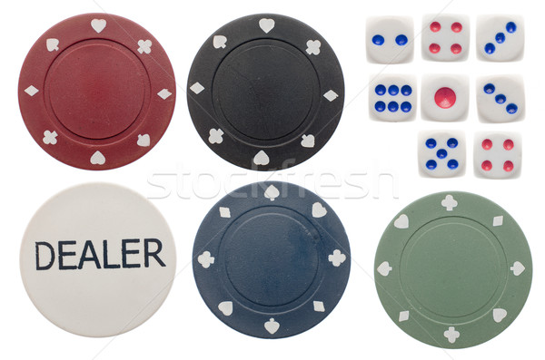 Poker chips and dice Stock photo © homydesign