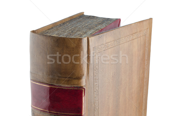 Eski kitap yalıtılmış beyaz doku arka plan deri Stok fotoğraf © homydesign