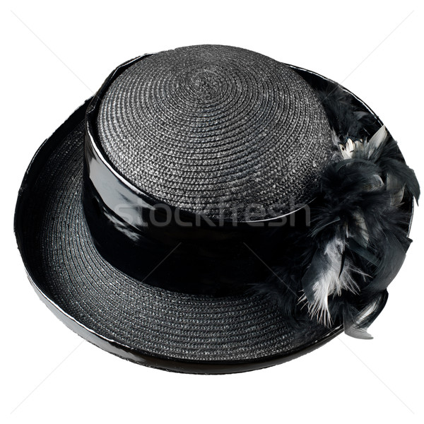 Nero vintage Hat isolato bianco moda Foto d'archivio © homydesign