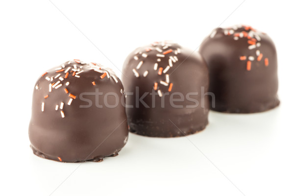 Chocolate coated marshmallows Stock photo © homydesign