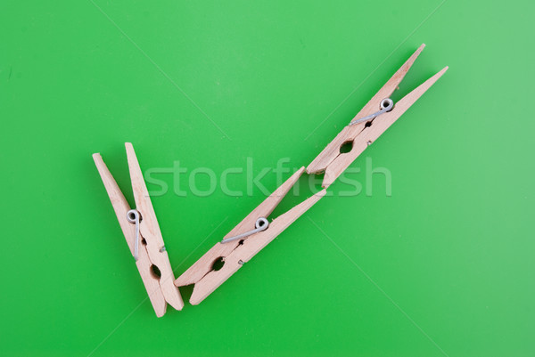Acceptance sign made of wooden clothes pegs Stock photo © homydesign