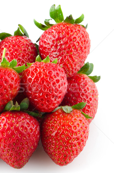 Foto stock: Apetitoso · fresas · blanco · frutas · rojo · fresa