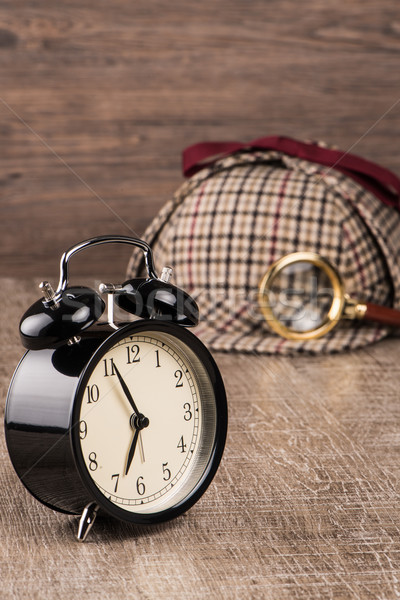 Sherlock Hat and magnifying glass Stock photo © homydesign