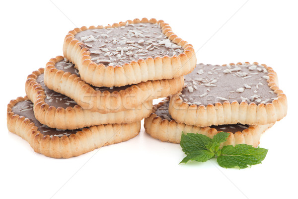 Chocolate tart cookies Stock photo © homydesign