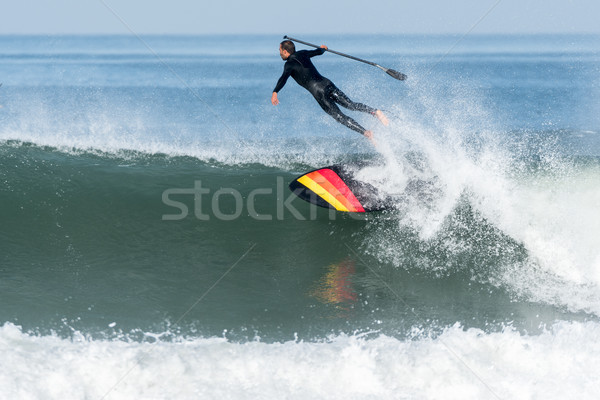 Stand up paddle surfer Stock photo © homydesign