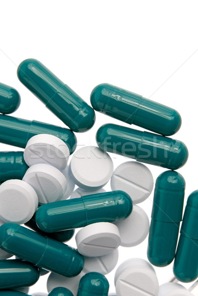 Pílulas isolado branco textura médico drogas Foto stock © homydesign