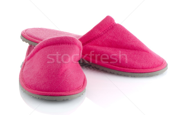 對 粉紅色 拖鞋 白 家 背景 商業照片 © homydesign