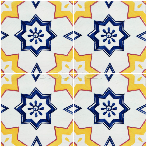 Stock photo: Traditional Portuguese glazed tiles