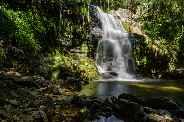 Stock foto: Schönen · Wasserfall · Portugal · Langzeitbelichtung · Wasser · Frühling