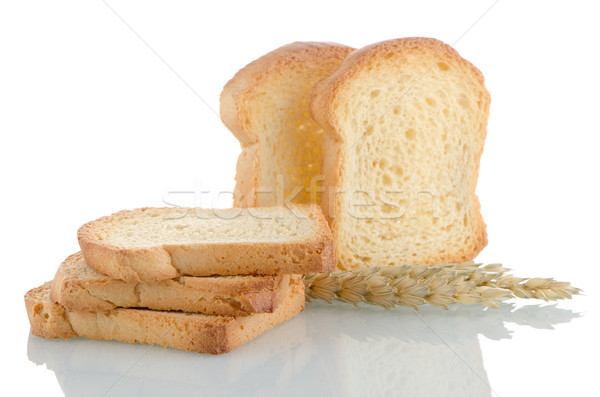 Golden braun Toast mehrere Stücke weiß Stock foto © homydesign