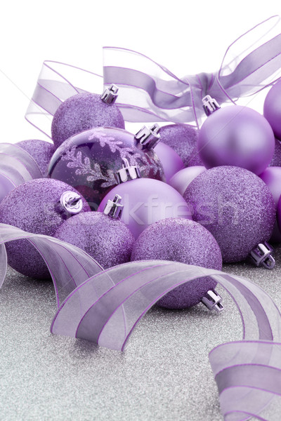 Stock photo: Purple christmas balls