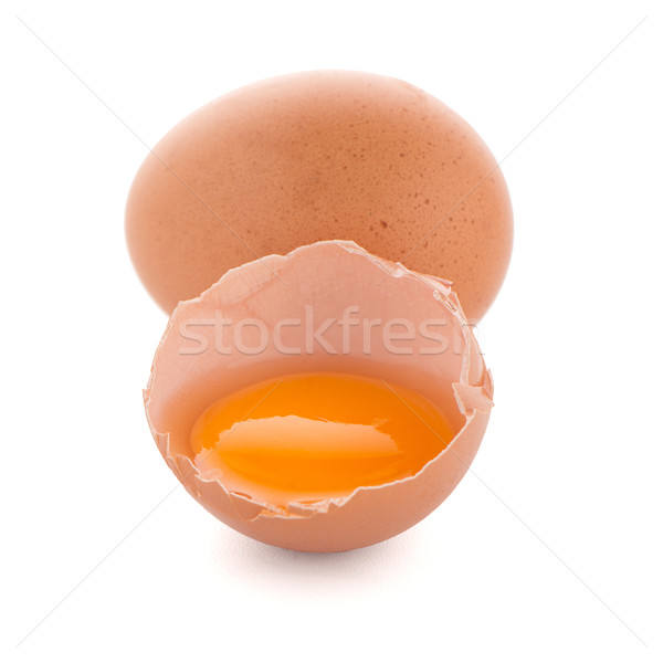 Raw eggs isolated on white Stock photo © homydesign