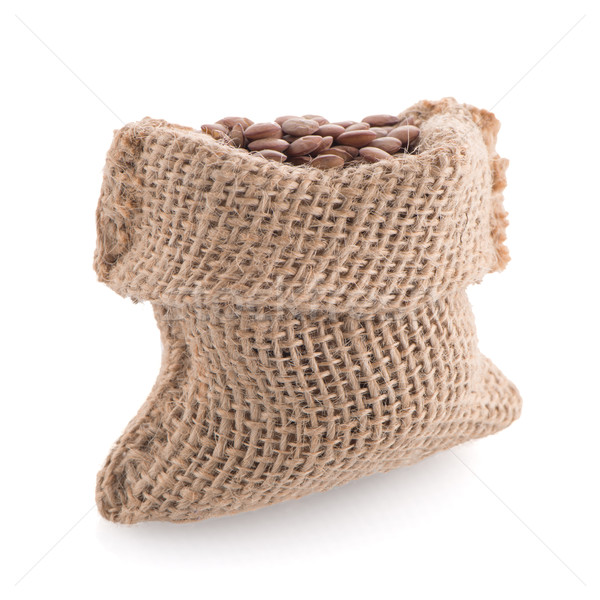 Burlap bag with lentils Stock photo © homydesign