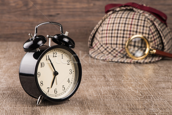 Sherlock Hat and magnifying glass Stock photo © homydesign