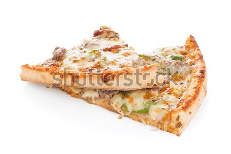 Foto stock: Italiano · pizza · aislado · blanco · fondo · restaurante