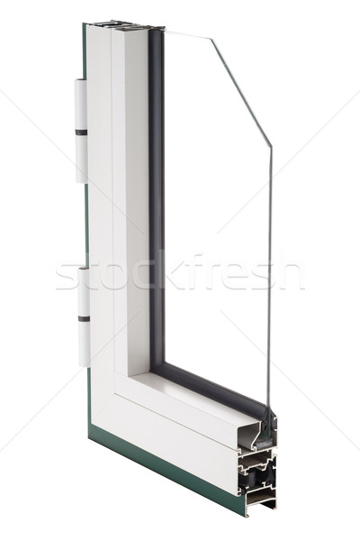 Alumínio janela amostra isolado branco casa Foto stock © homydesign