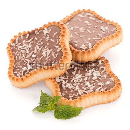 Chocolate tarta cookies delicioso blanco postre Foto stock © homydesign