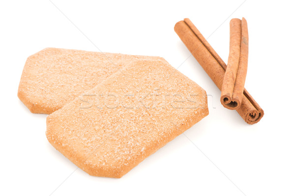 Zimt Cookie Cookies isoliert weiß Essen Stock foto © homydesign