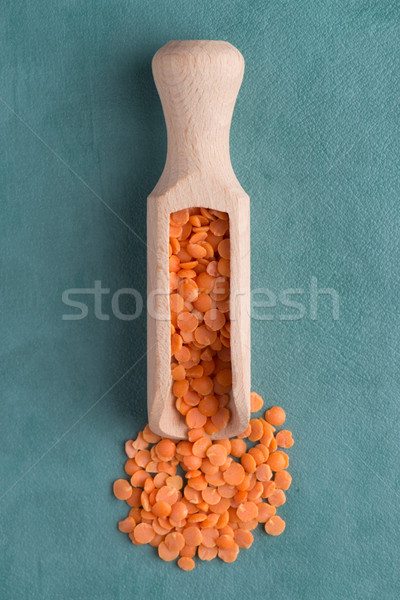 Wooden scoop with  peeled lentils Stock photo © homydesign