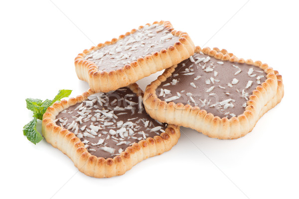 Cioccolato crostata cookies bianco dessert Foto d'archivio © homydesign