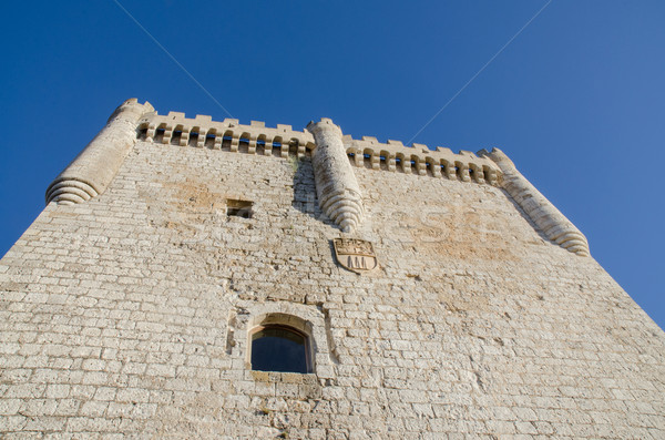 Stone tower of Penafiel Castle, Spain Stock photo © homydesign