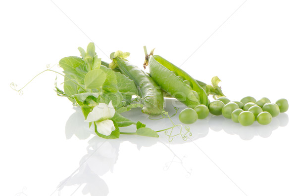 Friss zöld hüvely fehér étel gyümölcs Stock fotó © homydesign
