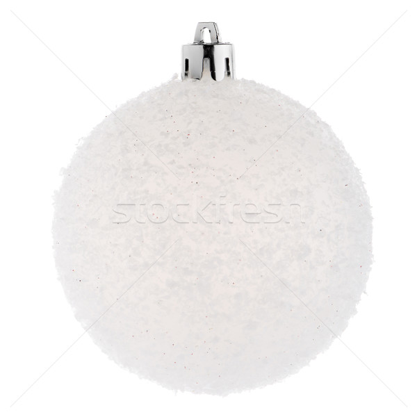 Witte christmas snuisterij bol ornament geïsoleerd Stockfoto © homydesign