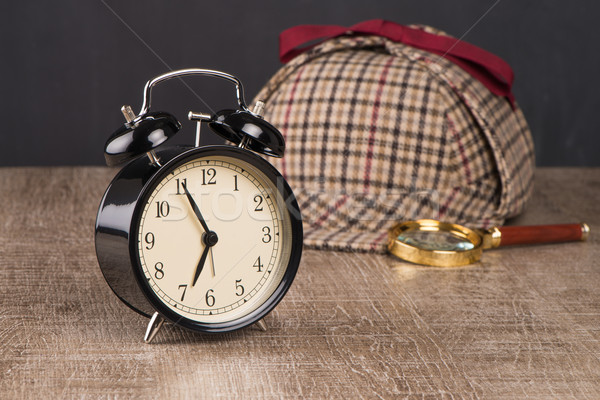 Sherlock Hat and magnifying glass Stock photo © homydesign