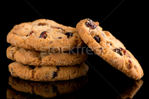 Foto d'archivio: Essiccati · frutti · chip · cookies · isolato · nero