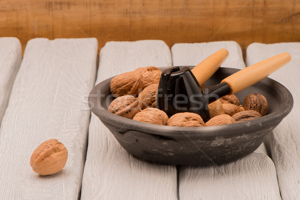 Tazón mesa de madera alimentos naturaleza casa cocina Foto stock © homydesign