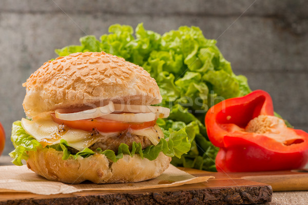 Homemade veggie burger Stock photo © homydesign