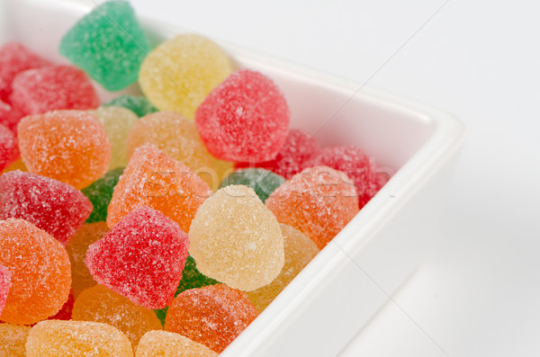 желе сахар конфеты белый керамической фрукты Сток-фото © homydesign