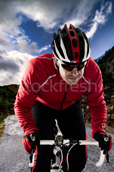 Cyclist on the road Stock photo © homydesign