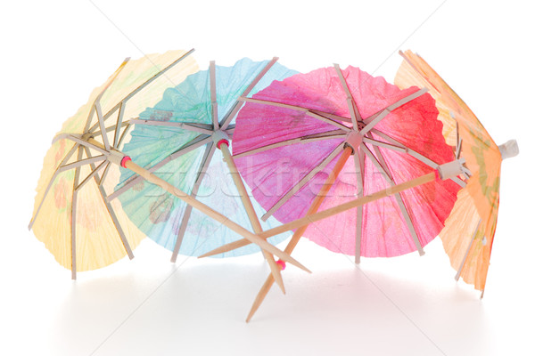 Paper umbrellas for cocktails Stock photo © homydesign