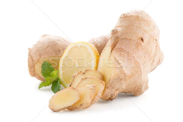 Ginger root on white Stock photo © homydesign