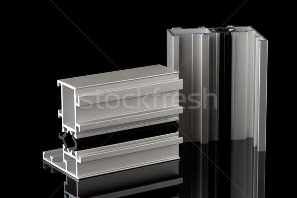 Сток-фото: алюминий · профиль · образец · изолированный · черный · здании