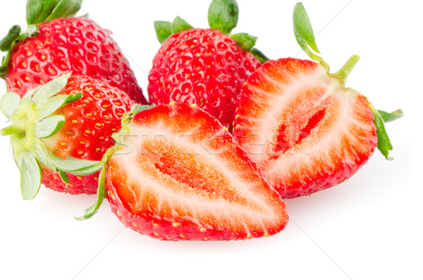 Appetitlich Erdbeeren weiß Obst rot Erdbeere Stock foto © homydesign