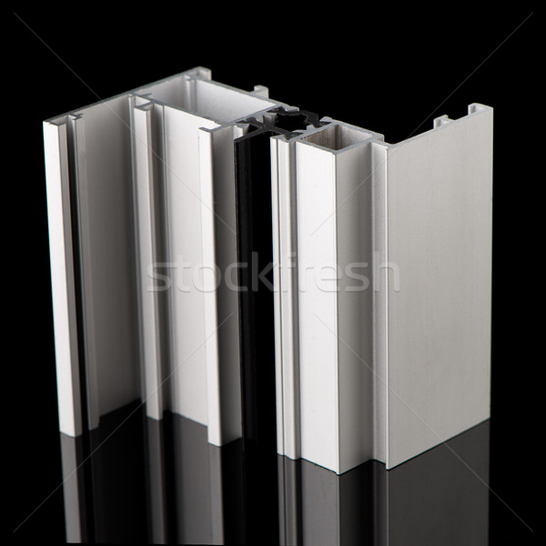 Foto stock: Aluminio · perfil · muestra · aislado · negro · edificio