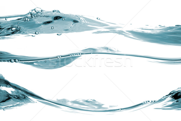 Kék víz hullámok folyik izolált fehér Stock fotó © homydesign