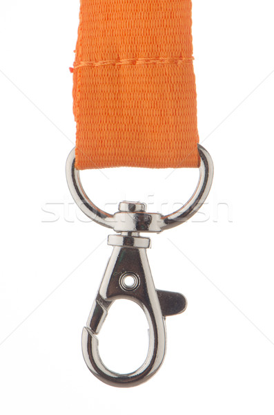 Zdjęcia stock: Pomarańczowy · przewód · chrom · metal · hak · odizolowany