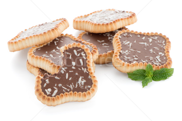 Cioccolato crostata cookies bianco alimentare Foto d'archivio © homydesign