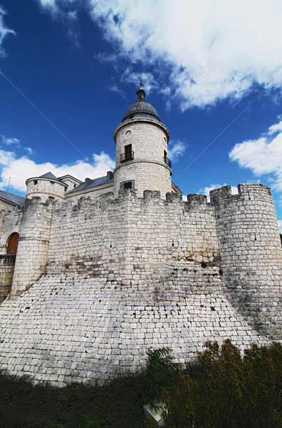 Burg alten Stadt Fenster Brücke Stein Stock foto © homydesign