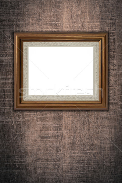 öreg képkeret klasszikus fa fal háttér Stock fotó © homydesign