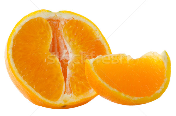 Narancs rész menta levél fehér gyümölcs Stock fotó © homydesign