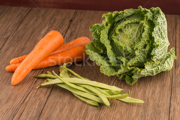 Carrots and green beans Stock photo © homydesign
