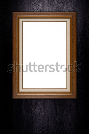 Vechi Picture Frame epocă lemn perete fundal Imagine de stoc © homydesign