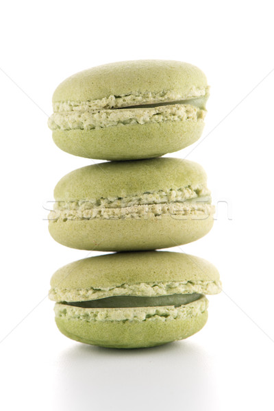 Colorat franceza macarons alb alimente cafea Imagine de stoc © homydesign