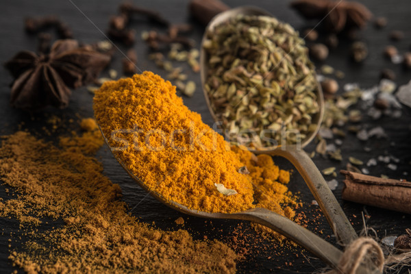 Various spices spoons Stock photo © homydesign