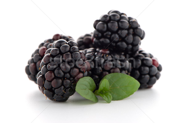 Blackberries with leaves Stock photo © homydesign