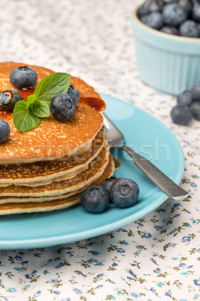 Pancakes with fresh blackberries Stock photo © homydesign